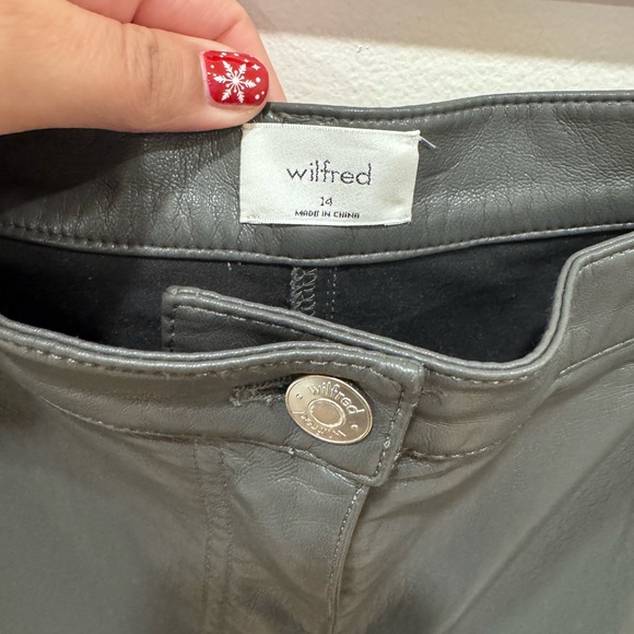Aritzia Wilfred Melina Gray Vegan Leather Pants Womens size 14 EUC - Picture 8 of 10